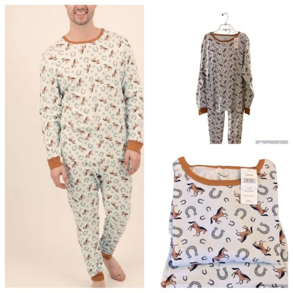 Leveret Men's Horse Pajamas Size X-L NWT